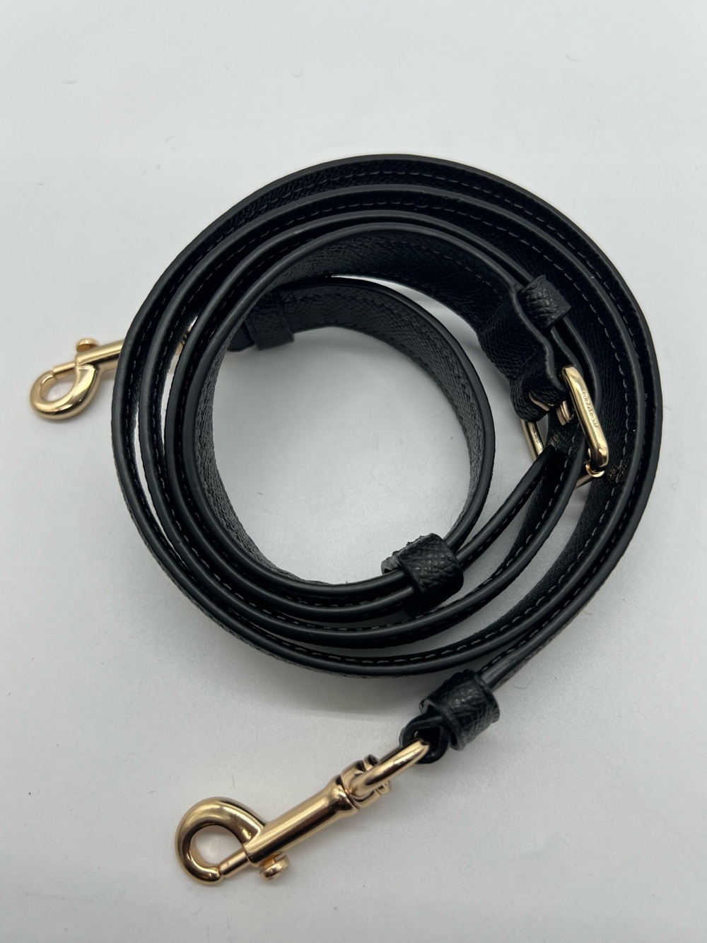 NEW COACH Black Leather Gold Hardware Replacement Medium Bag Strap